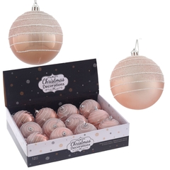 Набор из 12шт Украшение новогоднее "Шар", D 8 см, L35 W26,5 H9 см