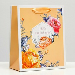 !НАБОР 3 ШТУКИ - Пакет подарочный "Цвети каждый день", 18 х 22,3 х 10 см