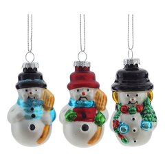 Украшение новогоднее "Снеговик", L5 W4 H9,5 см, 3в.