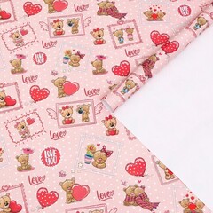 !Бумага упаковочная 2 листа глянцевая "Love you", 70 × 100 см.