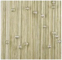 !09 Нитяная занавеска с бусинами цвет цвет бежевый (140x280)