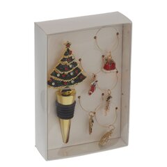 Набор: пробка для бутылки и декор для бокалов, L9 W3,5 H14 см