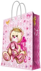 !Бумажный пакет Принцесса-медведица, 26х32,4х12,7,