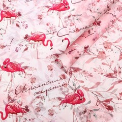 !Бумага упаковочная 2 листа глянцевая двусторонняя "Фламинго", 70 х 100 см