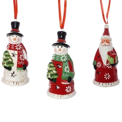Украшение новогоднее с подсветкой "Снеговик/Санта",  L5,3 W5,3 H11 см, 3в. (2хLR44)