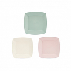 Тарелка обеденная SERVICE 23.5см квадратная микс цветов