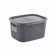 Корзина NICKEL тёмно-серая 18л 28.5×38×22.2см с крышкой