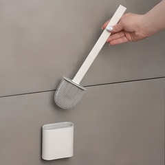 !Ёршик для унитаза силиконовый с емкостью «Лилу», 4,3×9,5×36 см, цвет белый