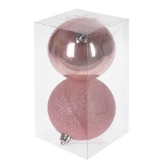 Набор из 2шт, Украшение новогоднее Шар "Розовое настроение", D10 см, L10 W10 H20 см