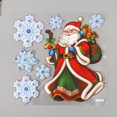 !09 Декоративные наклейки (набор 2 листа) интерьерные «Дедушка Мороз» 18×18 см.