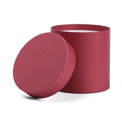 !09 Коробка шляпная с крышкой 20x20 см. цвет бордовый