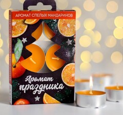 !09 Свечи ароматические «Аромат праздника», 6 штук 8х11,5 см.
