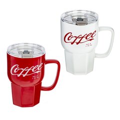Кружка с крышкой и трубочкой, 400 мл, L13 W9 H19,5 см, 2в.