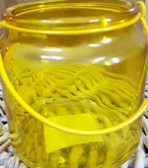 !09 Банка для специй с подвесом и крышкой "Калейдоскоп", 480 мл., цвет желтый