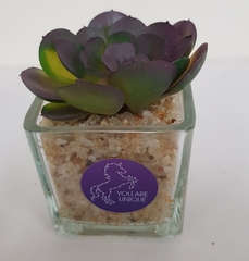 !Цветок искусственный в стеклянном кашпо 6x6x9 см