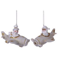 Фигурка декоративная подвесная "Снеговик/Дед Мороз",  L10 W8,5 H7 см, 2в.