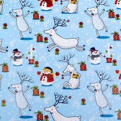 !09 Бумага упаковочная 2 листа новогодняя глянцевая «Морозный день!», 70×100 см