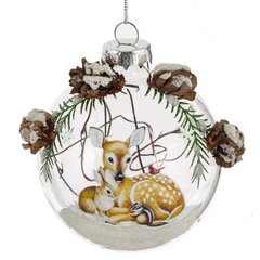 Украшение новогоднее "Шар" с декором, D 9 см, L9 W7 H9 см