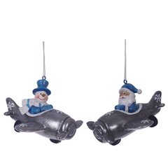 Фигурка декоративная подвесная "Снеговик/Дед Мороз",  L10 W8,5 H7 см, 2в.