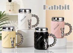 Кружка с крышкой, L6,8 W6,8 H12,5 см, дизайн микс