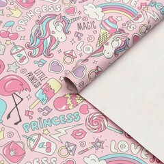 !09 Набор упаковочной бумаги (2 листа) глянцевая "Нежность" 50 × 70 см.