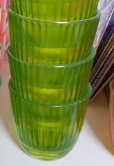 !09 Подсвечник 3 штуки "Балтика" 7х7 см, 140 мл.внутреннее рифление цвет зеленый