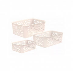 Набор корзинок LEAVES молочных 3шт S+M+L (1,2+2,3+4л)