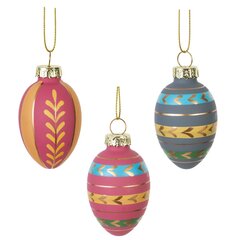 Набор из 3-х изделий декоративных подвесных "Яйцо пасхальное" (4,5*8), L13,5 W7 H5 см