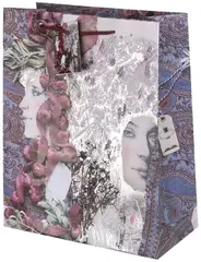 !Бумажный пакет с выборочным лаком и тиснением Сестры, 26х32,4х12,7