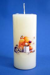 !09 НАБОР 2 ШТУКИ - Свеча декоративная "Медвежонок с ромашками" 12x5x5 см. цвет белый