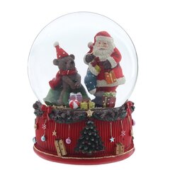 Фигурка декоративная "Дед Мороз" в стекл шаре (ключ,муз), D 15 см, L14 W15 H20 см