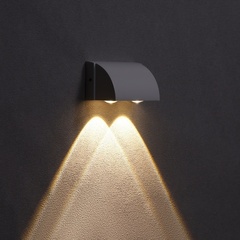 !09 Светильник фасадный белый «Каскад», FSD-094, 2 Вт, 3000К, 2 луча, IP65, 220 В, металл