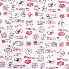 !09 Бумага упаковочная (набор 4 листа) крафтовая «Love» 70 × 100 см.