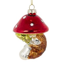 Украшение новогоднее "Гриб и ёж", L6,5 W6 H11 см