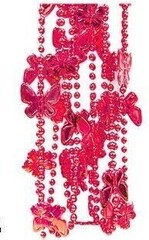 !09 НАБОР 2 ШТУКИ - ЕЛОЧНОЕ УКРАШЕНИЕ - БУСЫ "БАБОЧКИ" 2,7 М., ЦВЕТ КРАСНЫЙ