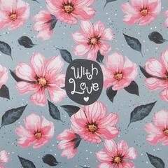 !09 Бумага (набор 5 листов) упаковочная крафтовая "With love" 70 × 100 см.