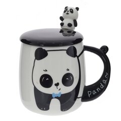 Кружка с крышкой и ложкой, 400 мл, L12 W9 H13 см