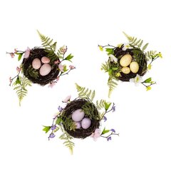 Изделие декоративное "Гнездо пасхальное", L16 W15 H5 см, 3в.