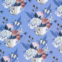 !09 Бумага глянцевая (набор 3 листа) "Цветочная" 50 × 70 см.