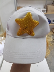 !09 Кепка карнавальная (набор 2 штуки) с париком/Бейсболка . Звезда Цвет белый