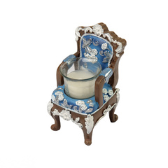 !Подсвечник декоративный со свечой "Трон" синий