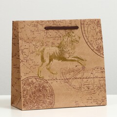 !Набор 2 штуки - Пакет подарочный "Гороскоп", крафт, 22.5 x 23 x 10 см