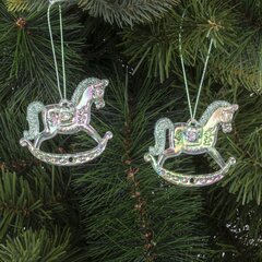 Набор из 2шт Украшение новогоднее "Лошадка", L5,5 W0,5 H4,5 см