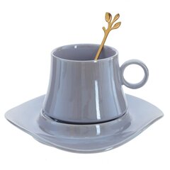 Кружка с блюдцем и ложкой, 200 мл, L16 W15,5 H8,5 см