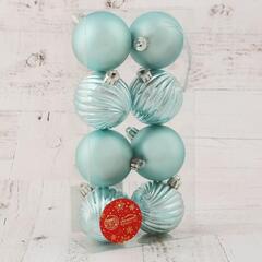 !09 Набор елочных игрушек 16 штук «Ноктюрн», шары новогодние, d=6 см. цвет тиффани