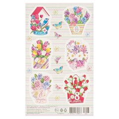 !09 Наклейки (набор 4 листа) "8 Марта" букеты цветов, 9,8 х 15,9 см.