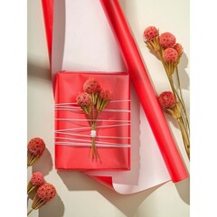 !Бумага перламутровая 2 листа красная, 0,5 х 0,7 м.