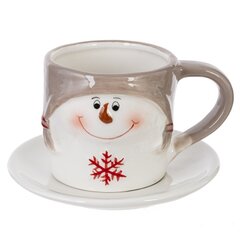 Чашка с блюдцем "Снеговик", 150 мл, L13 W12 H8 см