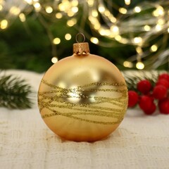 !Шар 8 см, "Полоски " золото