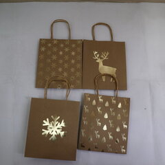 Пакет подарочный (бумага 210г/м2, блок 12шт), L24 W12 H31 см, 4в.